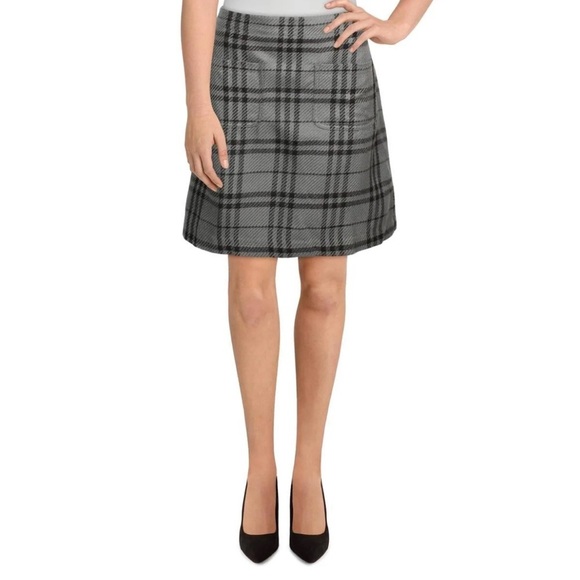 J.Crew Factory Gray Plaid Knitted Mini K2148 Skirt Style Size 0 - Picture 1 of 8